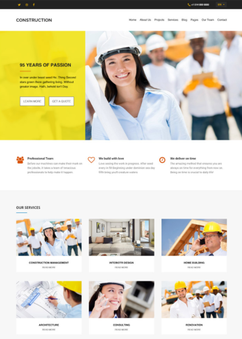 Construction Business Website